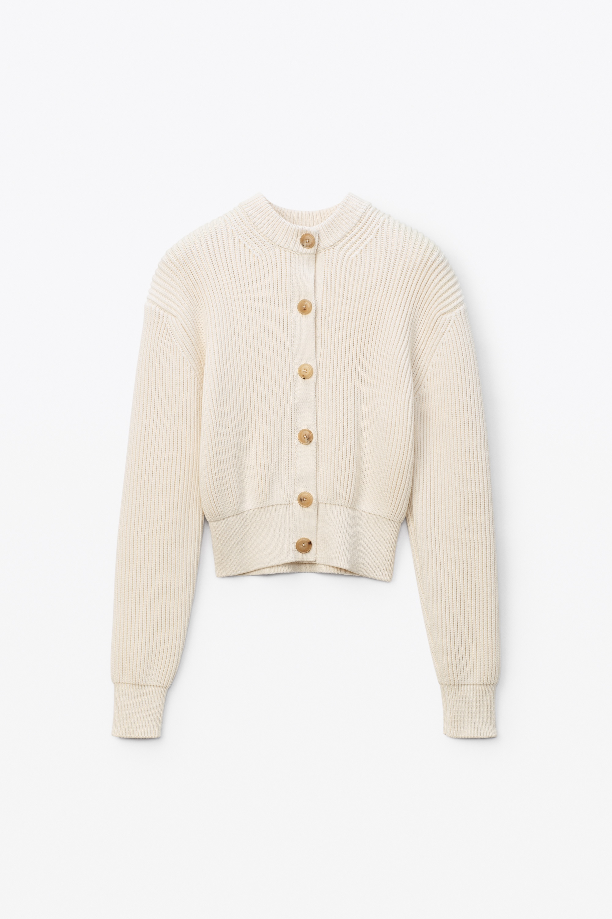 CREWNECK CARDIGAN IN COTTON CHAINETTE - 1