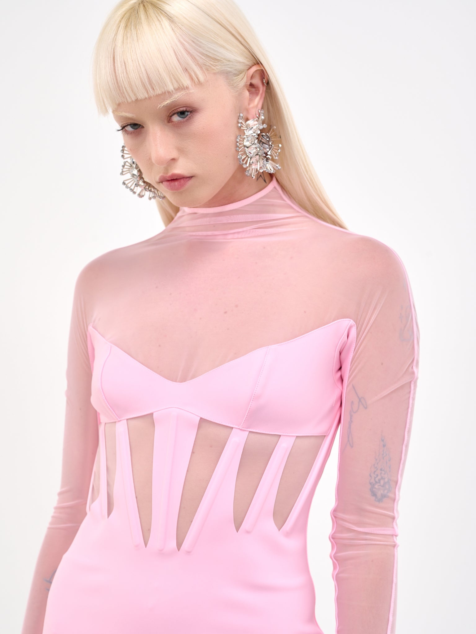 Corset Illusion Dress - 4