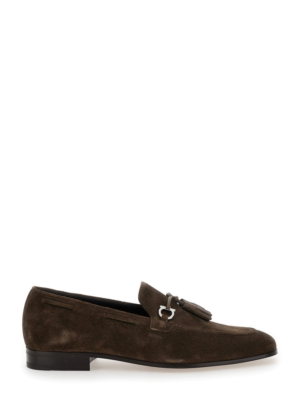 Ferragamo Men 'Besile2' Brown Loafers With Gancini And Cord Detail In Suede Man - 1