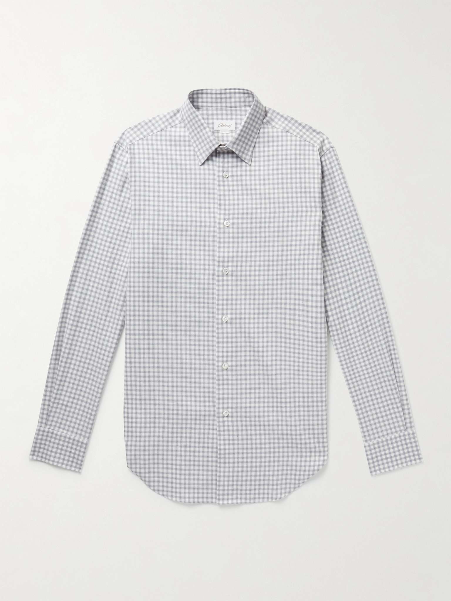 Checked Cotton and Cashmere-Blend Shirt - 1