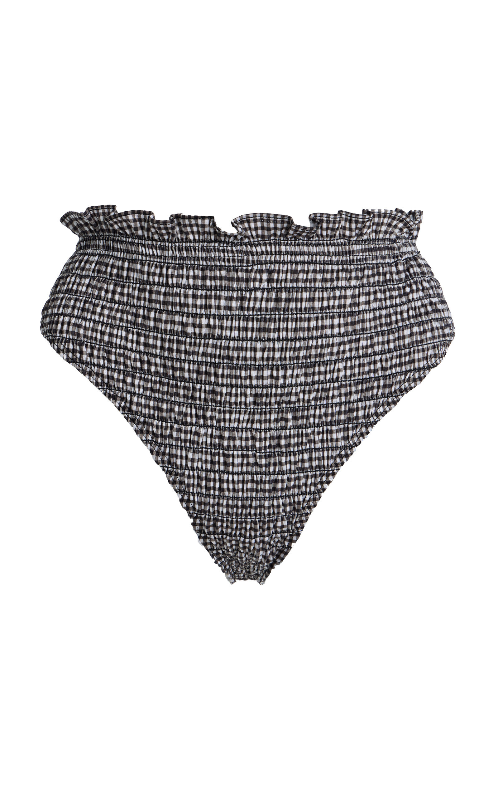 Neci Shirred Gingham Bikini Bottom plaid - 1