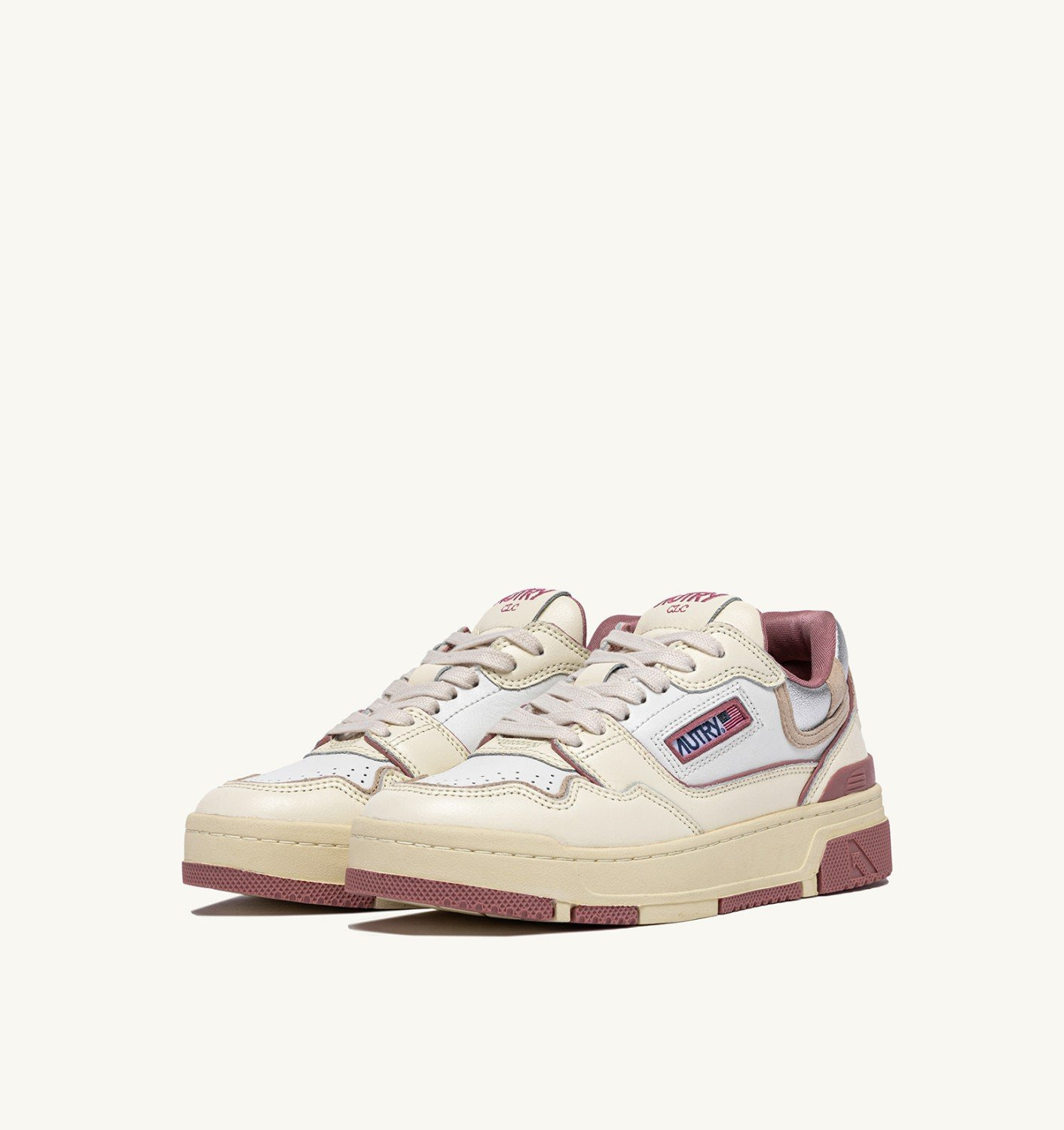 CLC LOW SNEAKERS IN WHISPER WHITE ASH ROSE AND SILVER LEATHER - 2