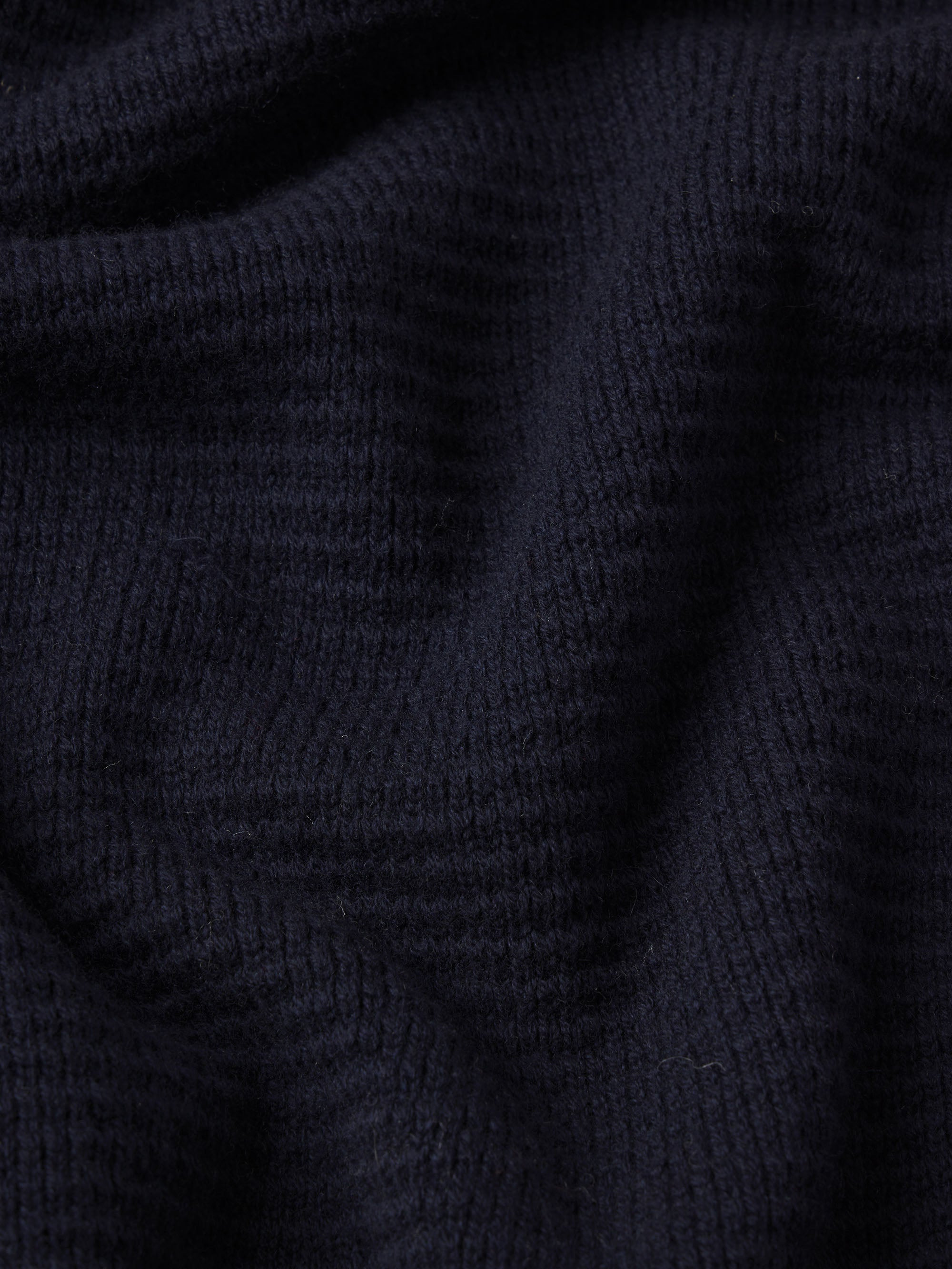 Textured Wool Cashmere Sweater in Dark Navy - 4