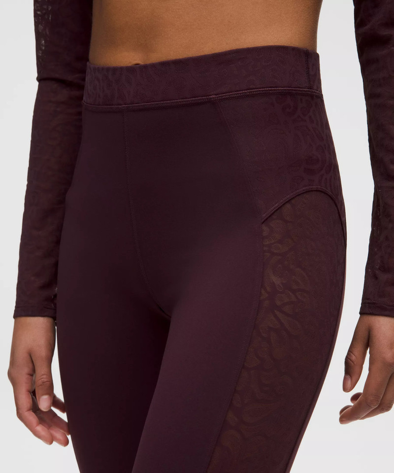 lululemon Paisley Sheer Lace Jacquard Panelled High-Rise Tight 25" outlook