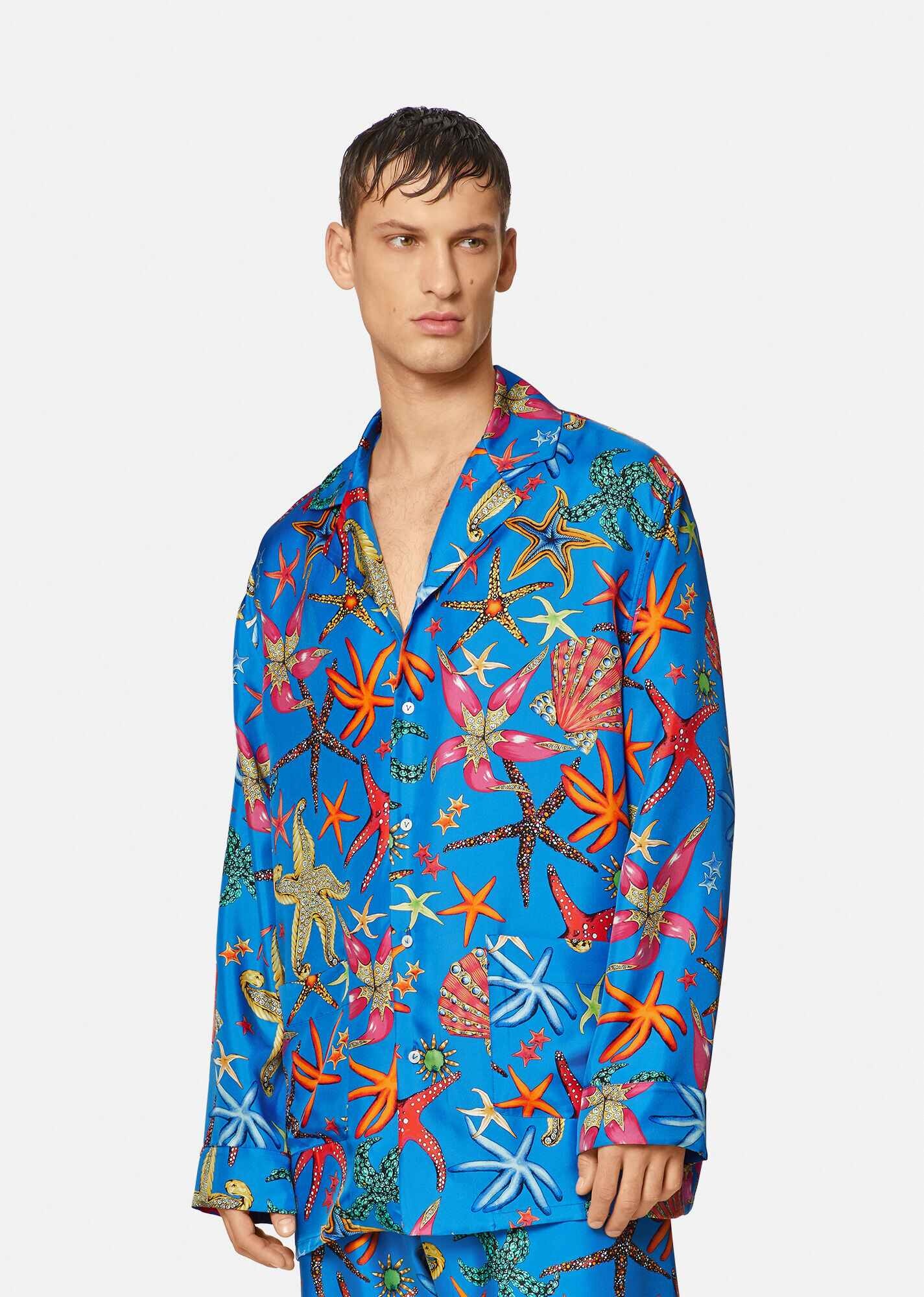 Trésor de la Mer Print Silk Pajama Shirt - 2
