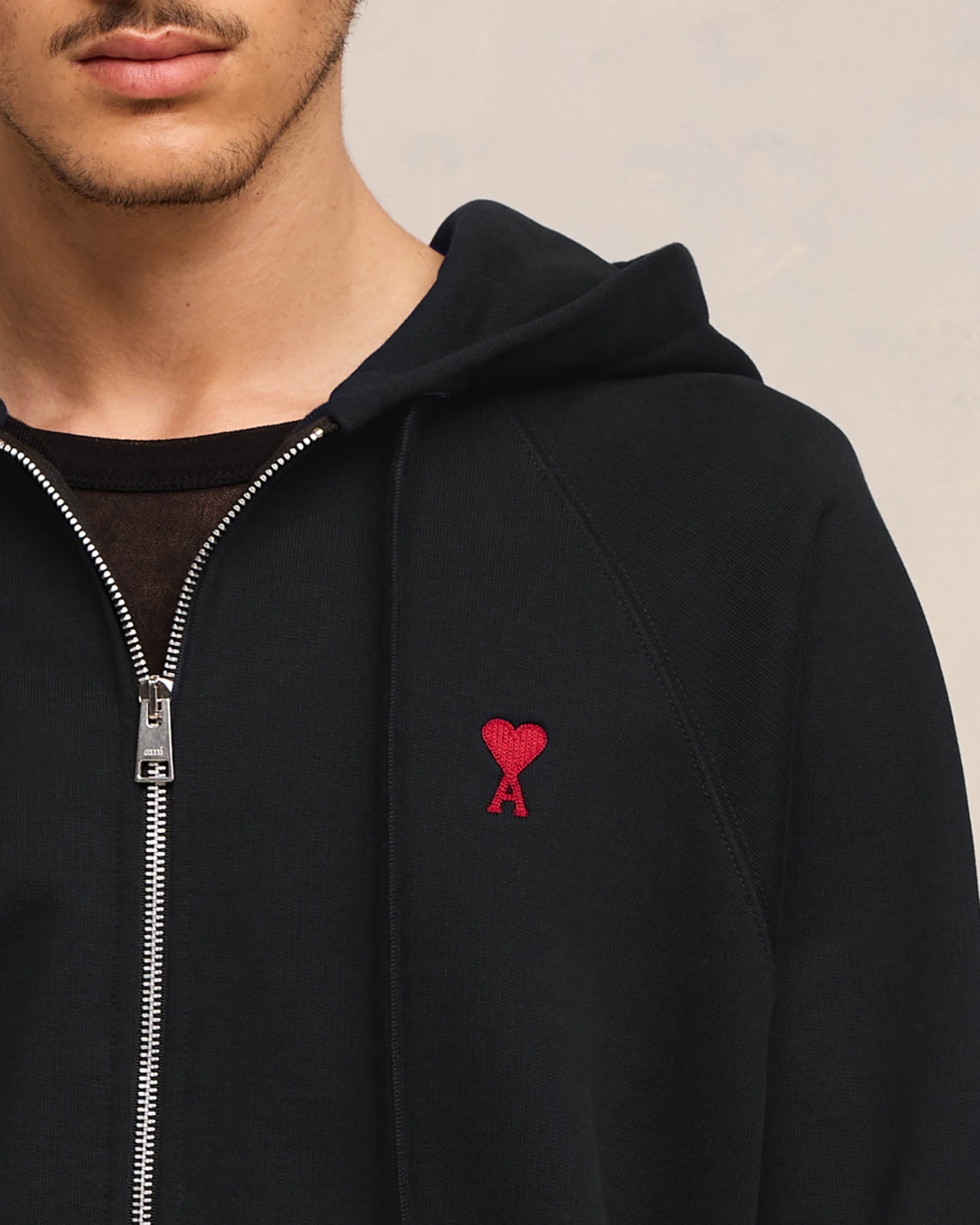 【AMI PARIS】De Coeur Zipped Hoodie（送料込み） AMI Paris Ami De Coeur zip-up Hoodie | Grey | FARFETCH