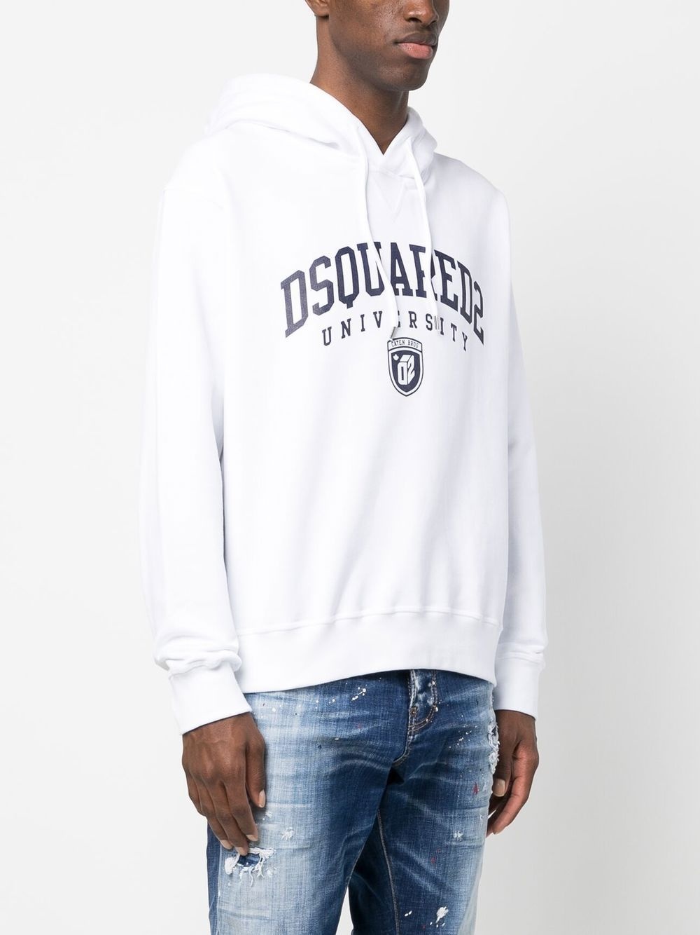 University print drawstring hoodie - 3