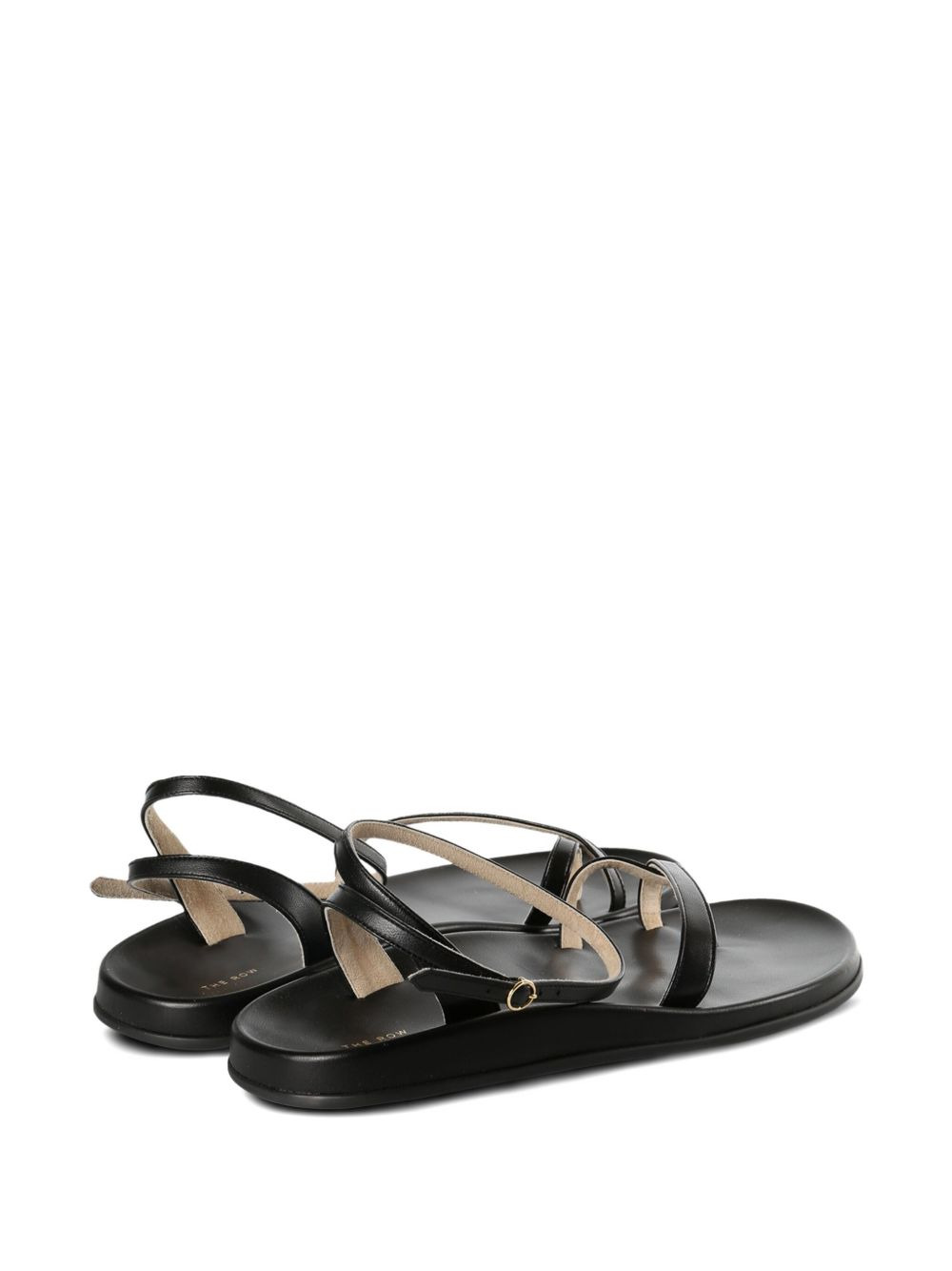 leather cross-strap sandals - 3