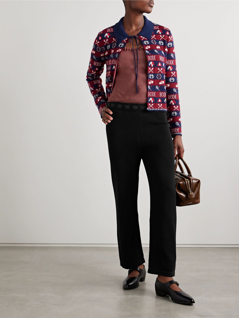 BODE Johnny cotton straight-leg pants Black outlook