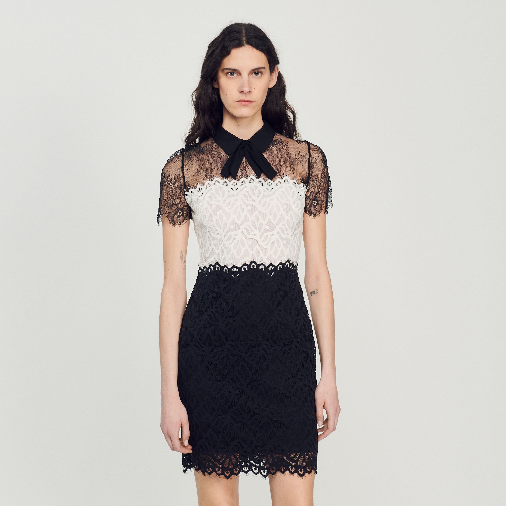 TWO-TONE LACE DRESS - 5