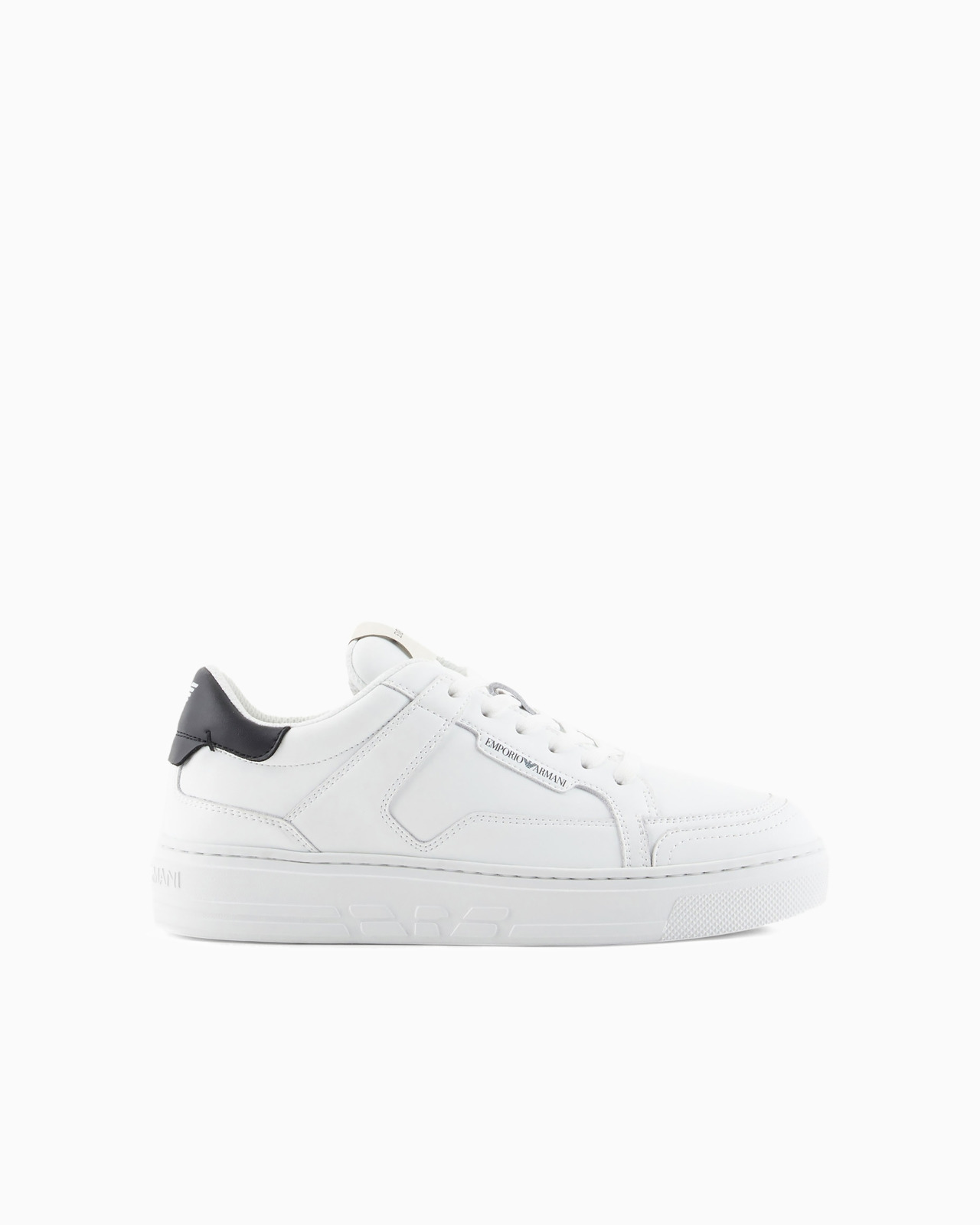 Leather sneakers with back eagle - 1