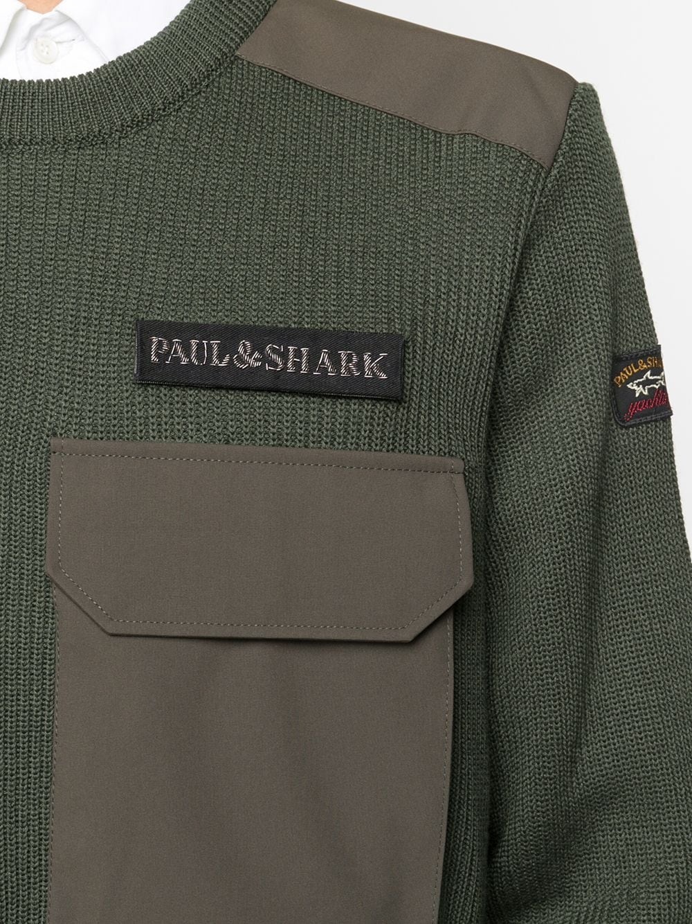 logo-patch military sweater - 5