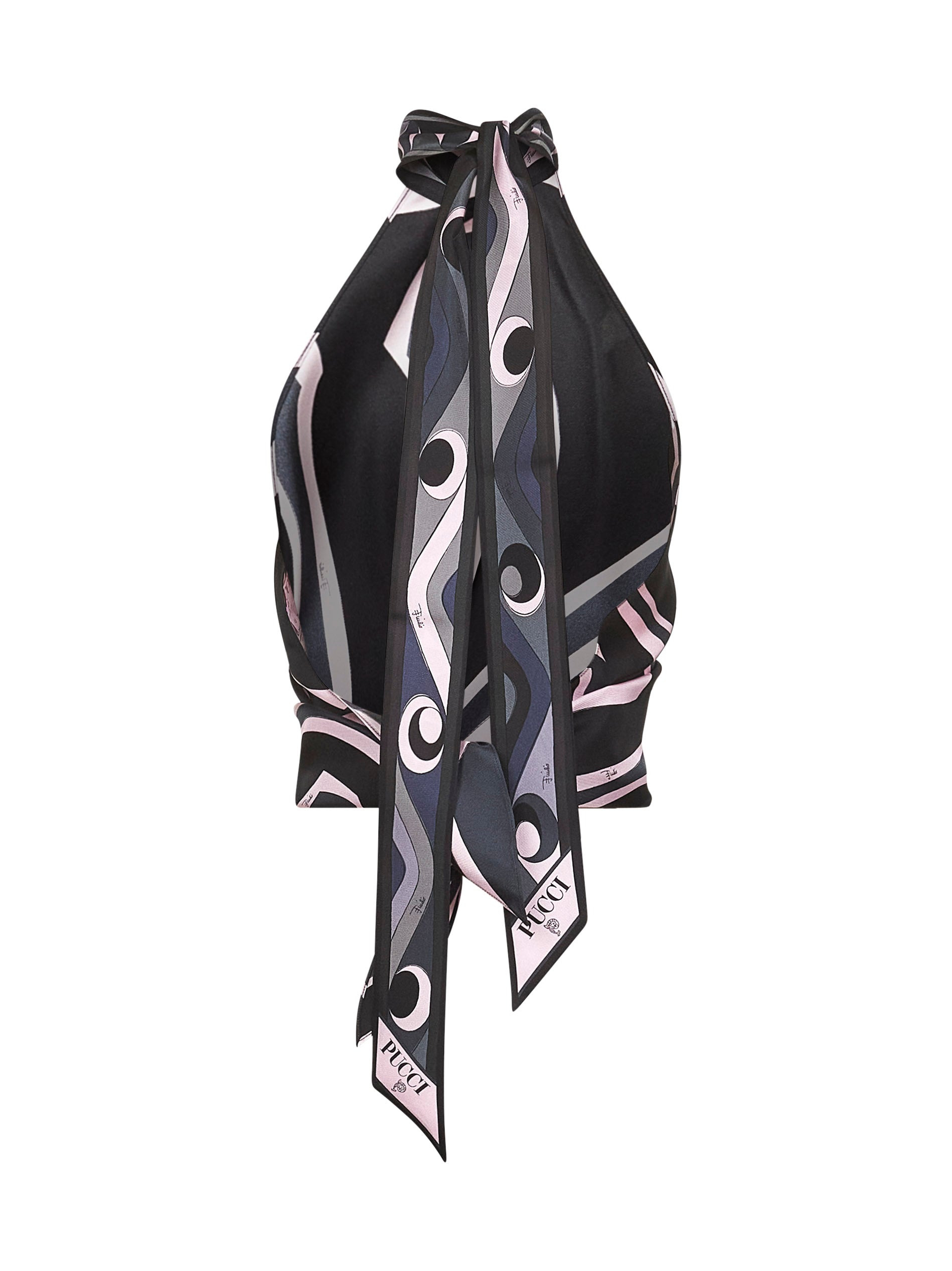 Labirinto print silk twill top - 2