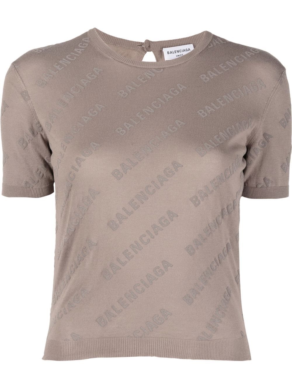 logo-print cropped knitted top - 2