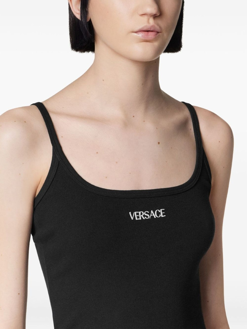 VERSACE logo-embroidered tank dress outlook