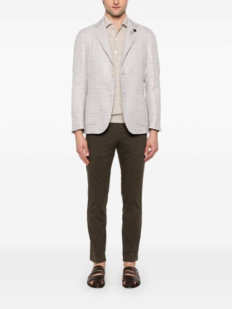 LARDINI brooch-detail blazer outlook