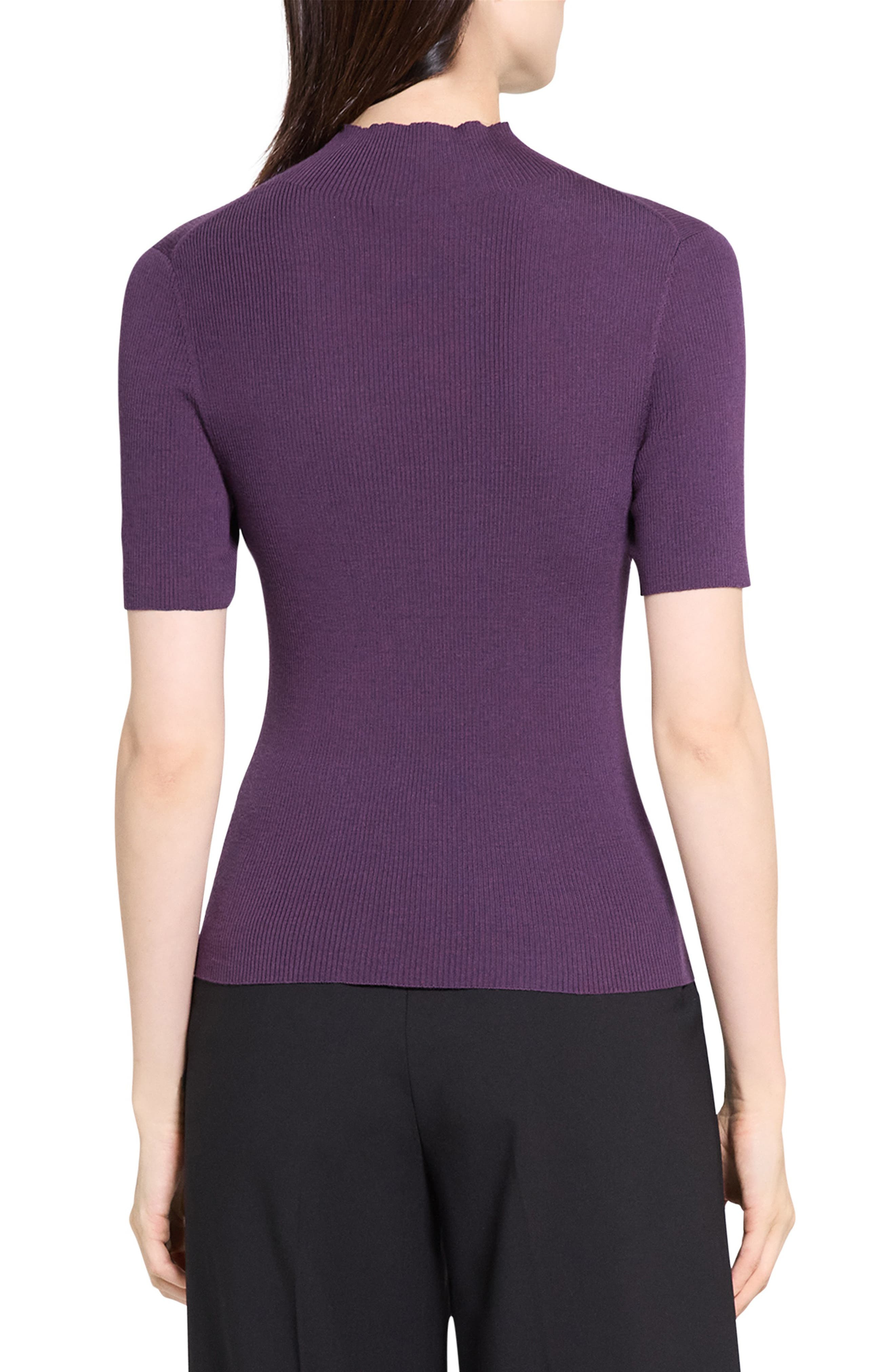 Theory Leenda Merino Wool Mock Neck Sweater in Black Iris at Nordstrom - 2