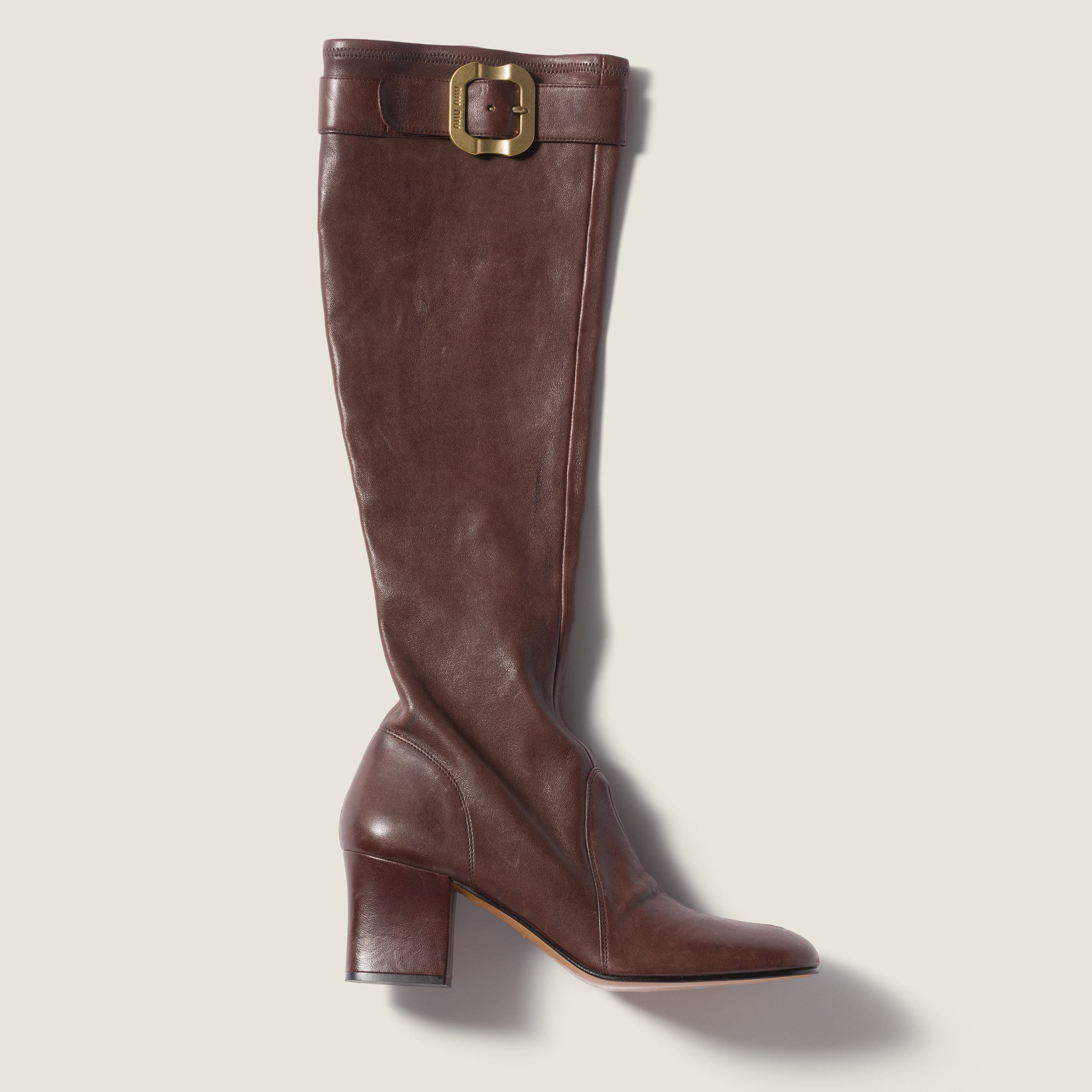 Nappa leather boots with buckle - 4