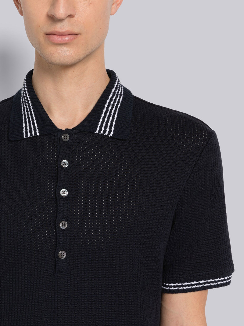 Open Stitch Waffle Tipping Polo 5