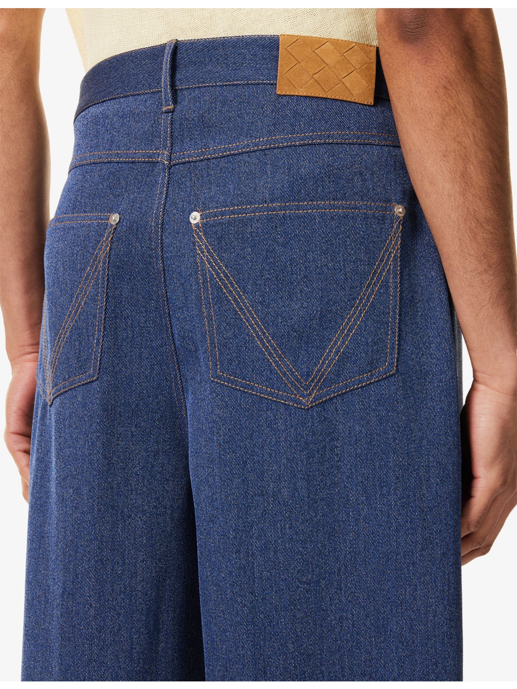 Wide-Leg Five-Pockets Wool and Cotton Trousers - 6