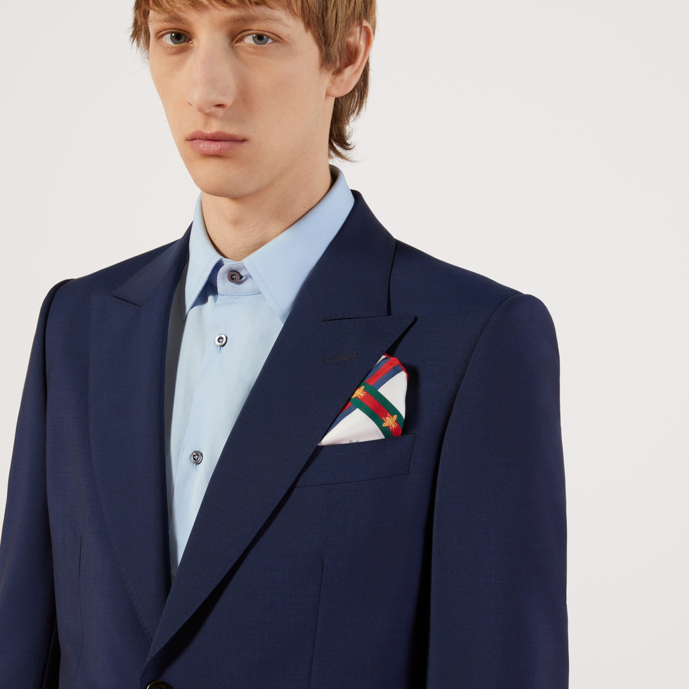 Bee pattern silk pocket square - 3