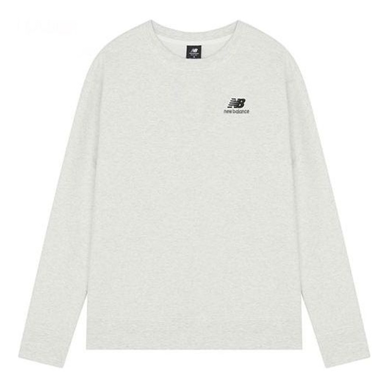 New Balance Embroidered Logo Sports Round Neck Pullover Light Grey UT21501-SAH - 1