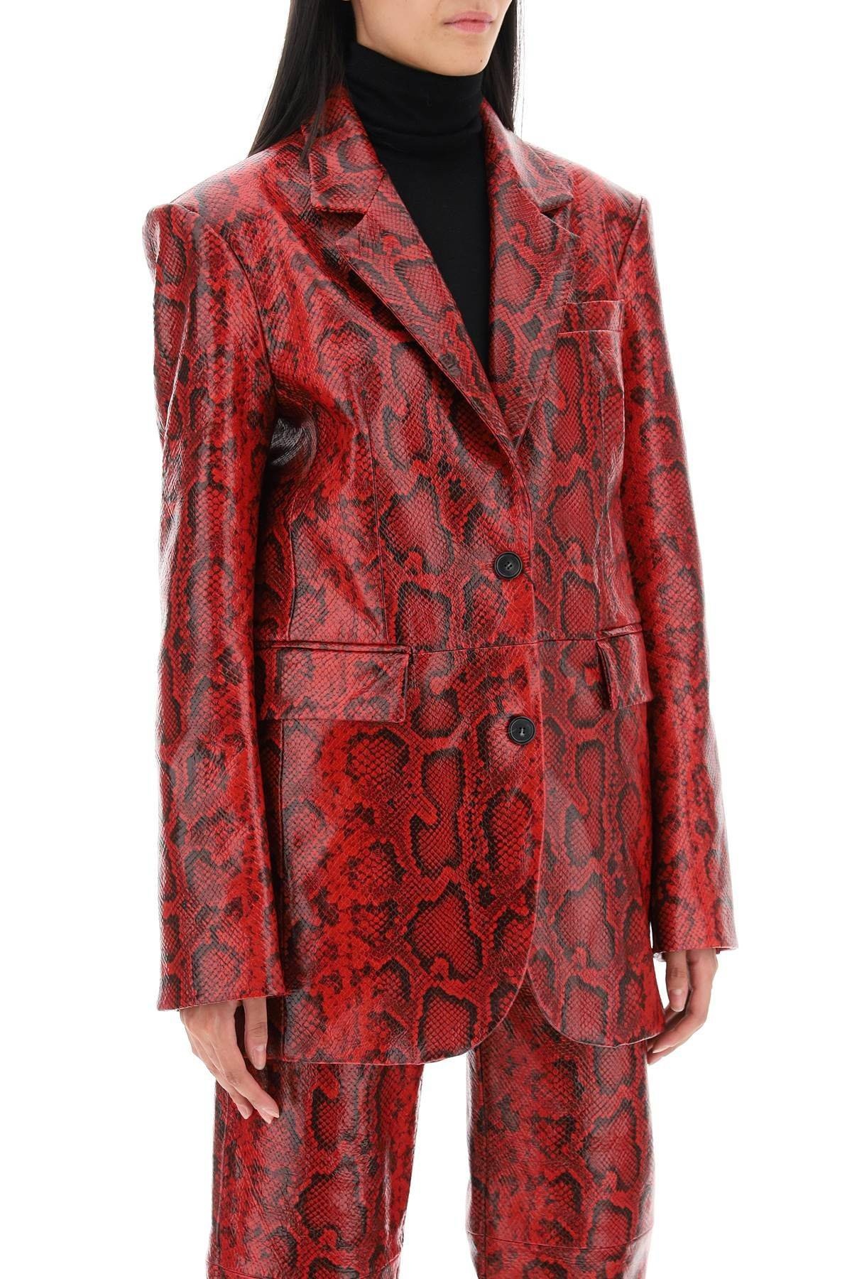 FIORIGI SNAKE-EFFECT LEATHER JACKET - 3