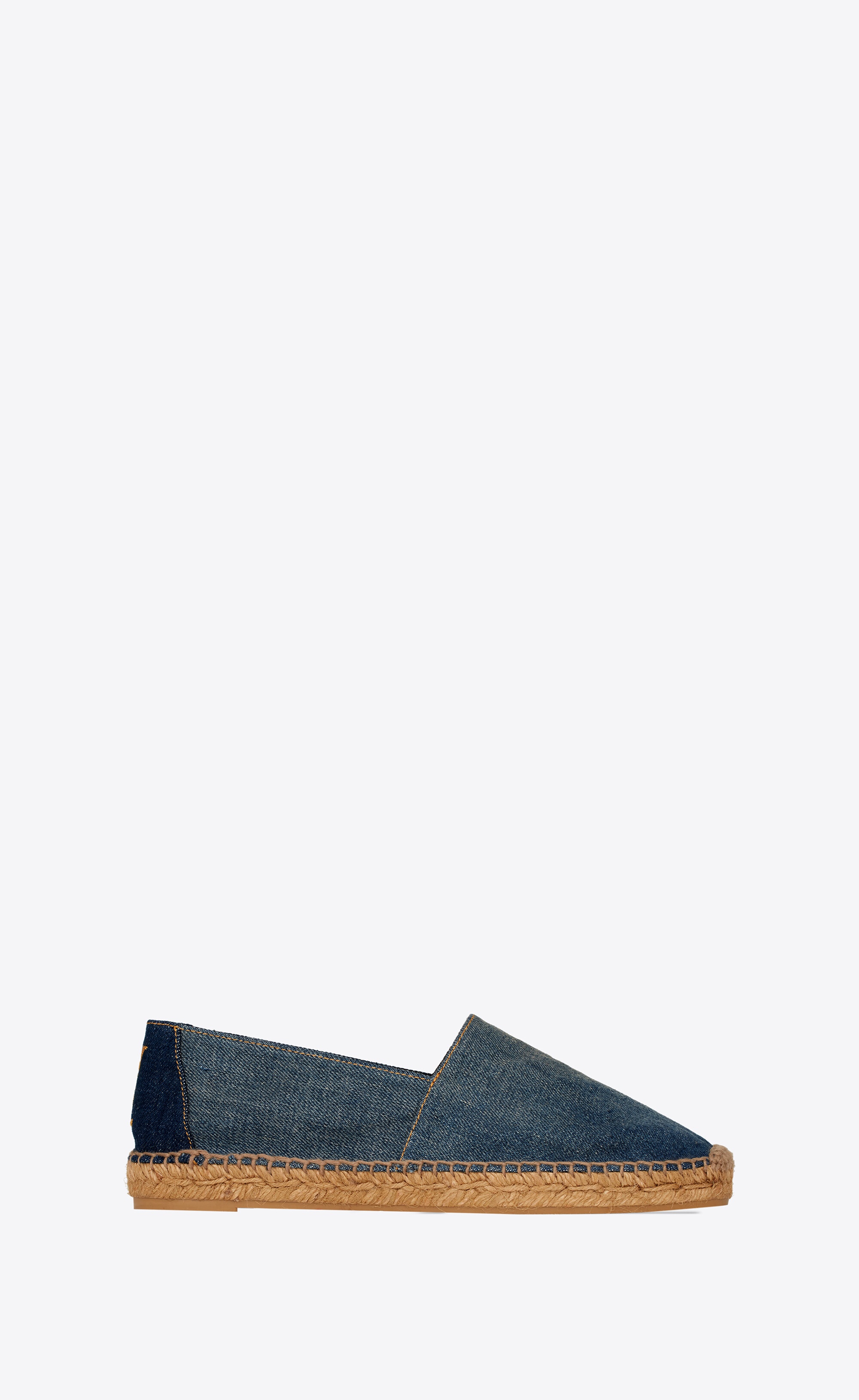 ysl embroidered espadrilles in denim - 1