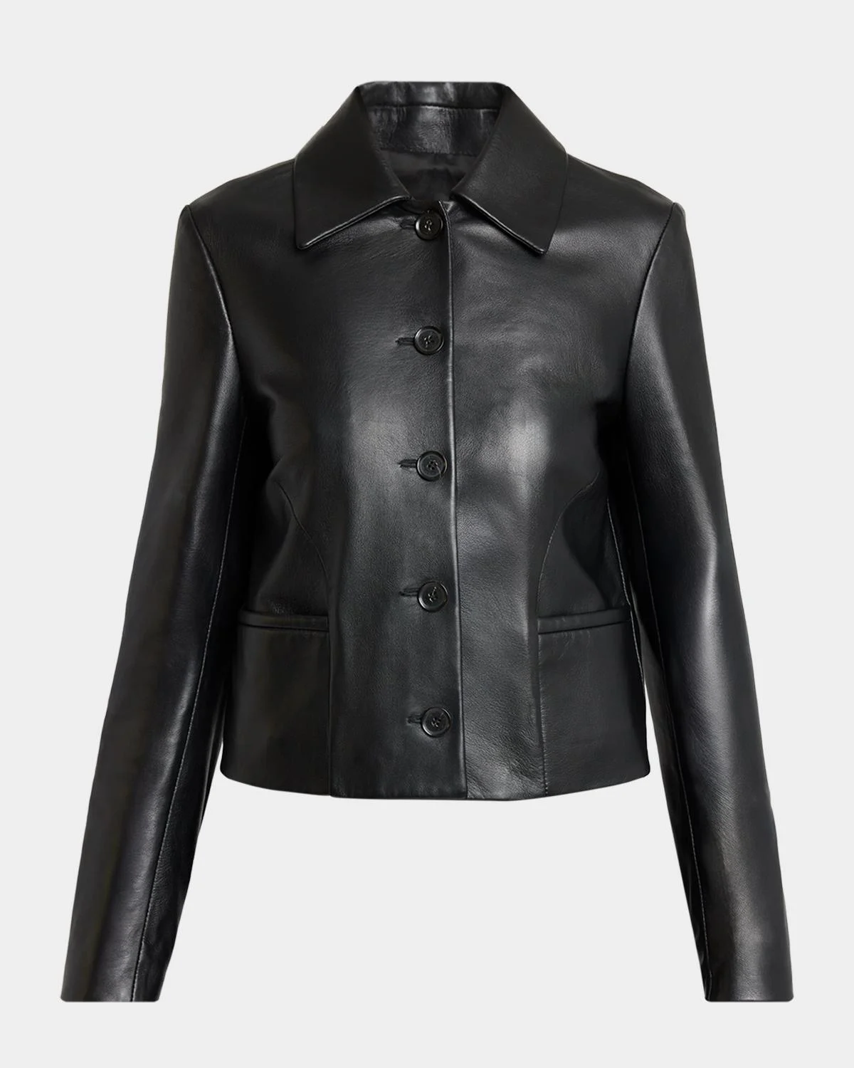 Kenza Leather Single-Breasted Jacket - 1