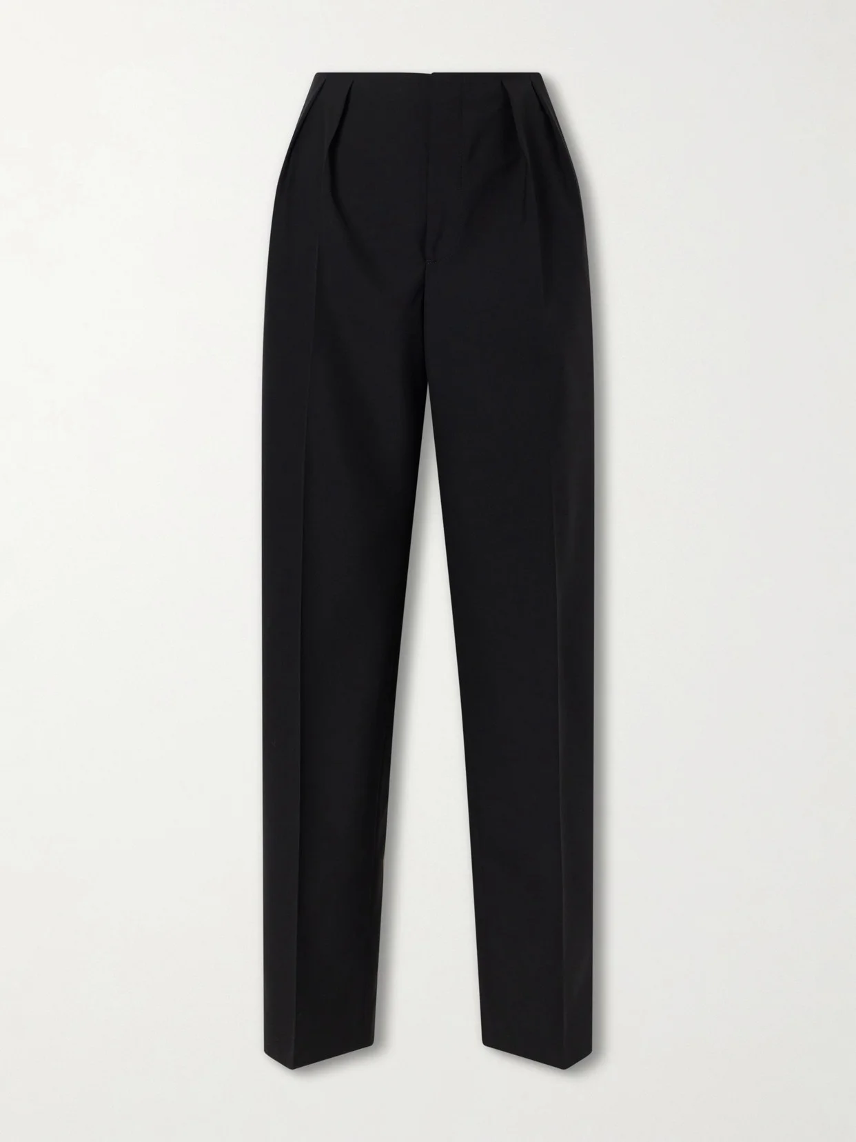 Pleated Wool Straight-leg Pants - 1