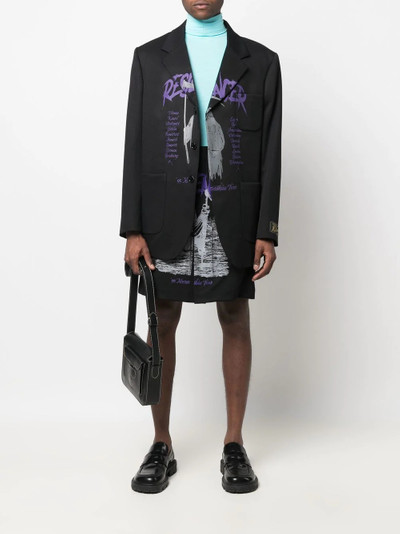 Raf Simons graphic-print tailored shorts outlook