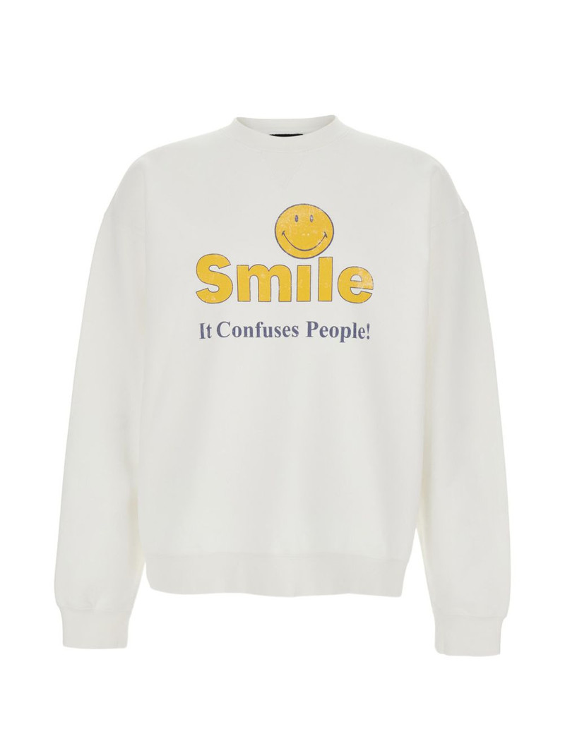 smiley-print sweatshirt 1