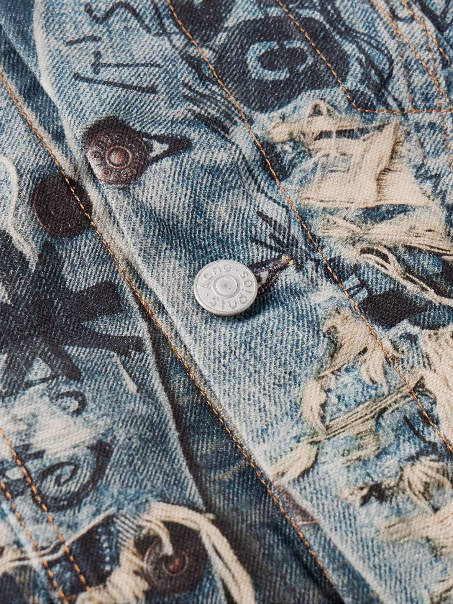 Rye Cropped Printed Denim Jacket - 4
