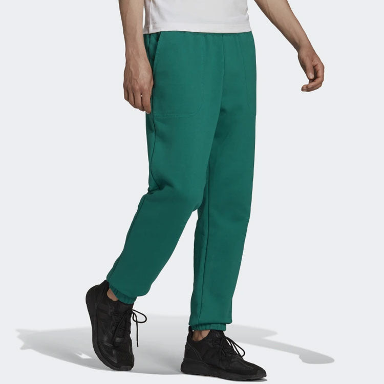 Men's adidas Logo Solid Color Loose Bundle Feet Sports Pants/Trousers/Joggers Green HG8086 - 2