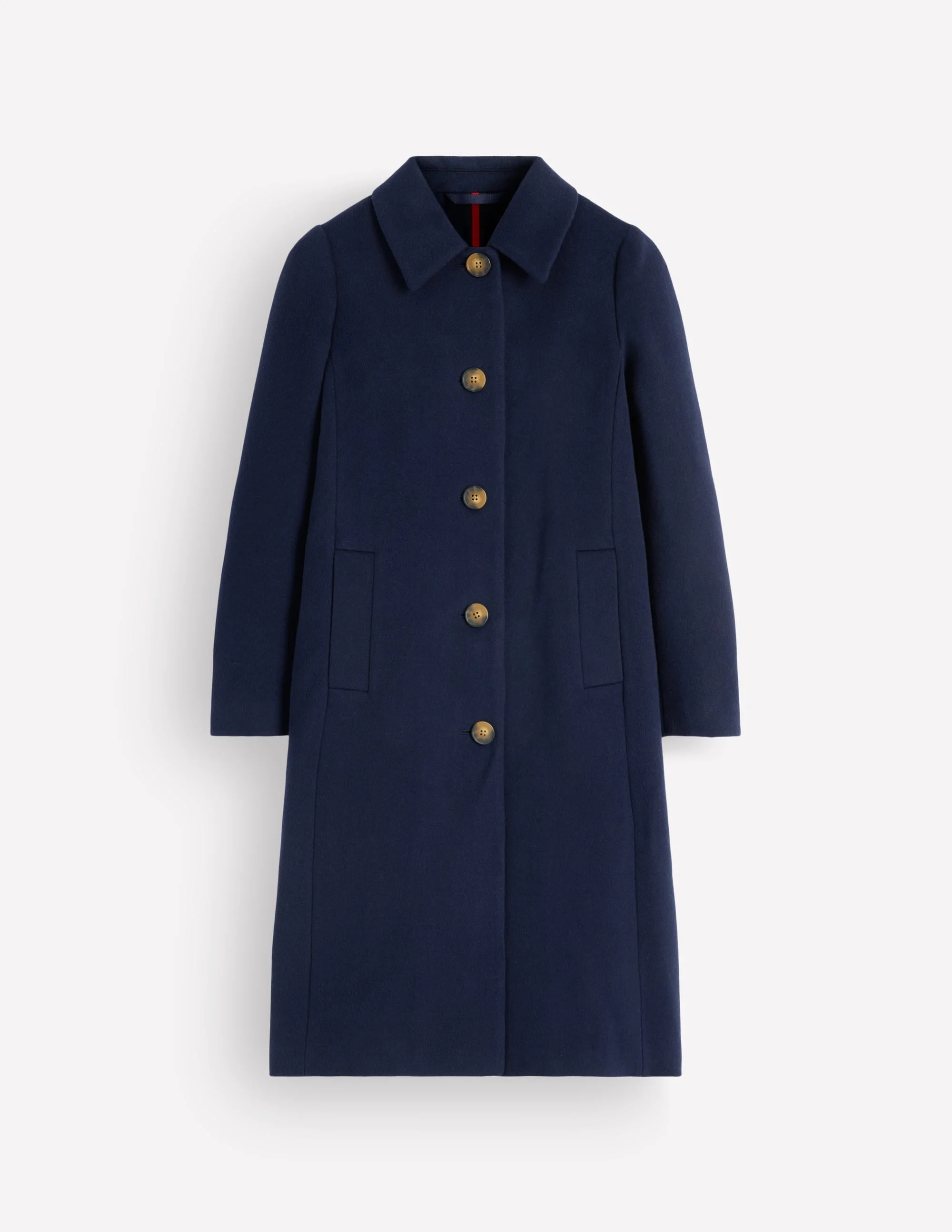 Aylesford Longline Coat-Navy - 1