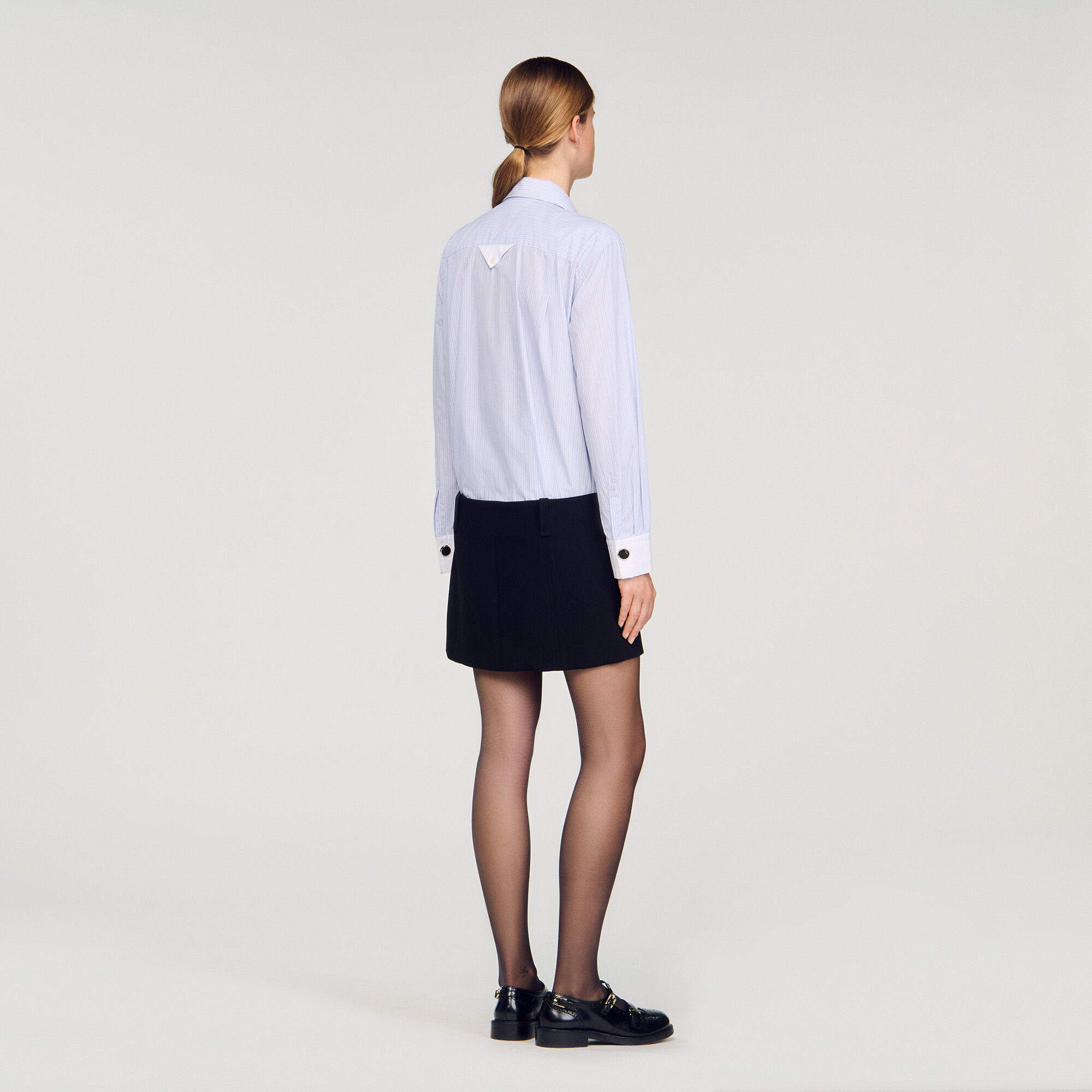 MINI DRESS WITH DUAL MATERIALS - 5