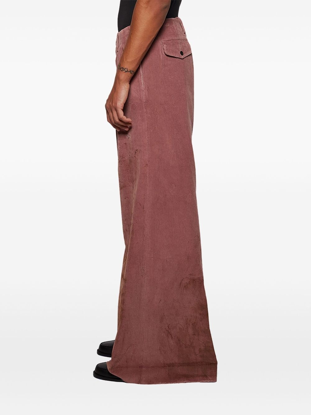 wide-leg corduroy trousers - 4