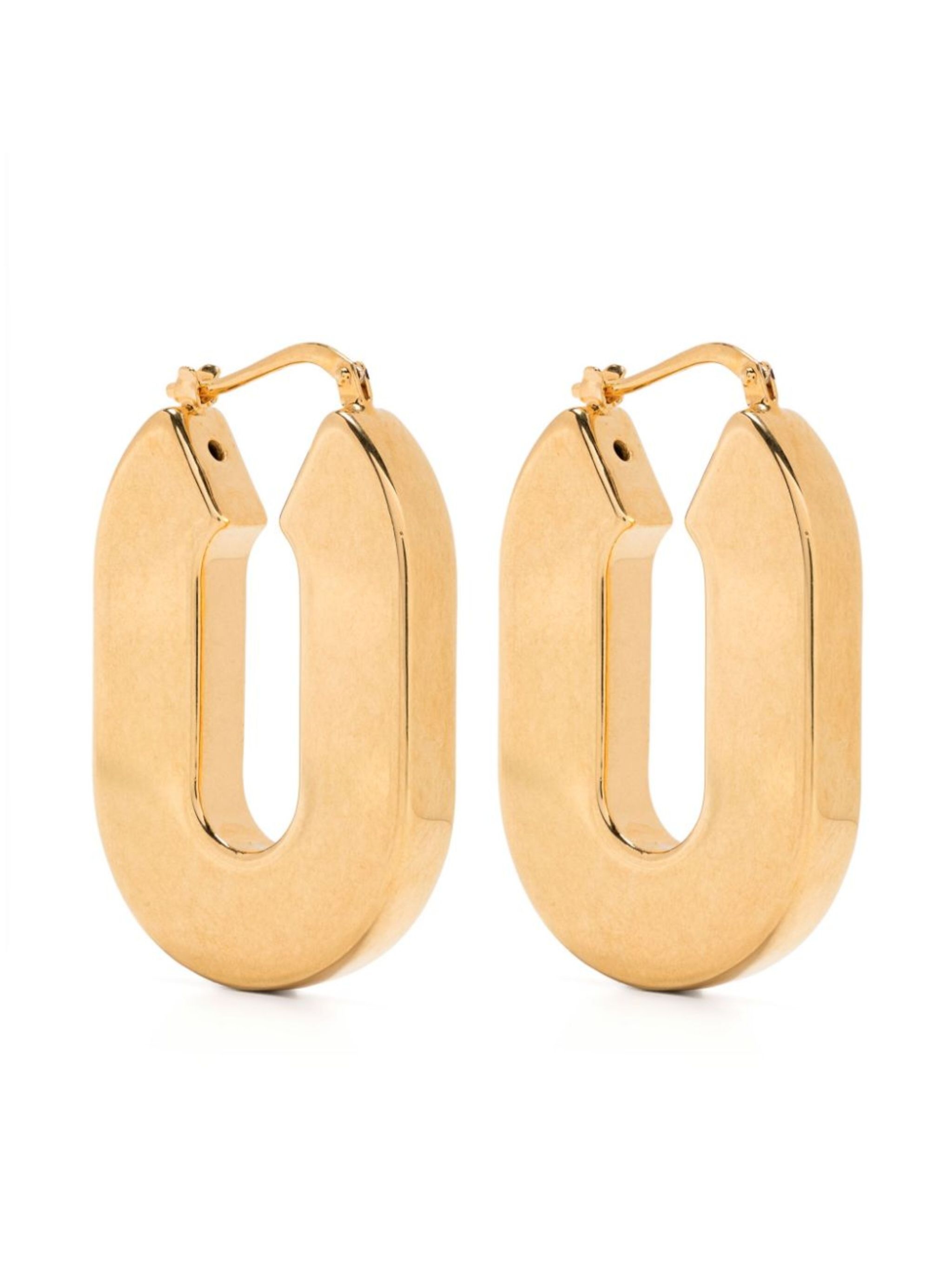 polished hinged hoop earrings - 1