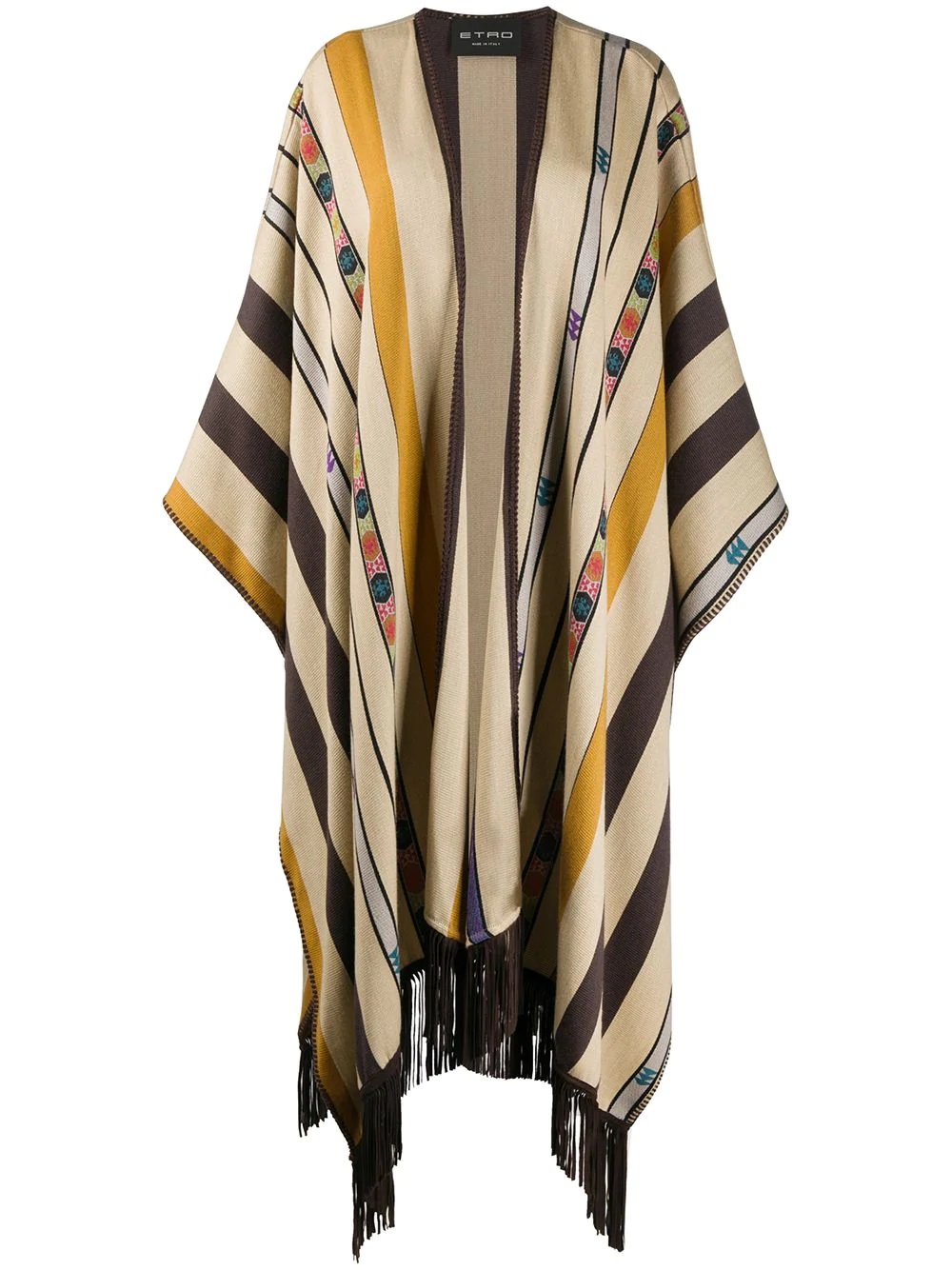 fringe patterned cape - 1