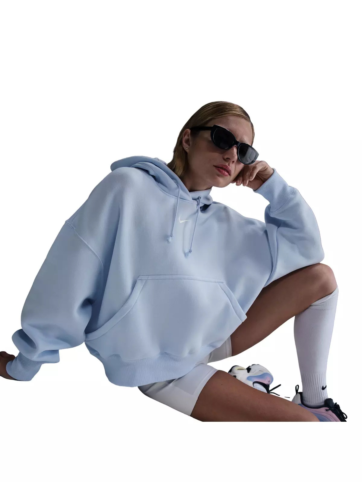 Women's Sportswear Phoenix Fleece Over-Oversized Pullover Hoodie -Blue - 3