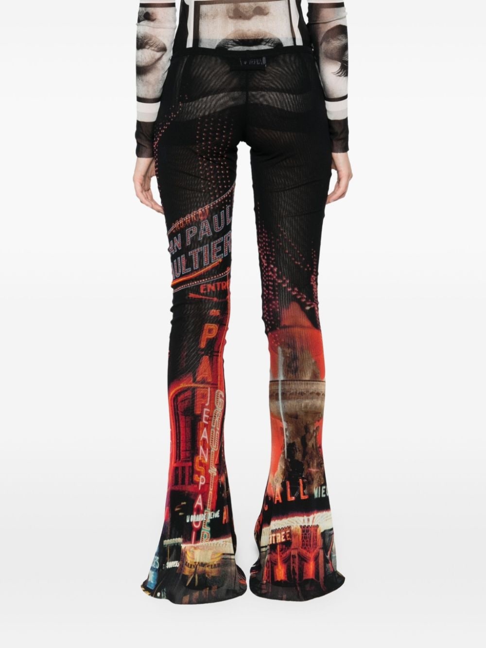 Red Pigalle mid-rise flared trousers - 3