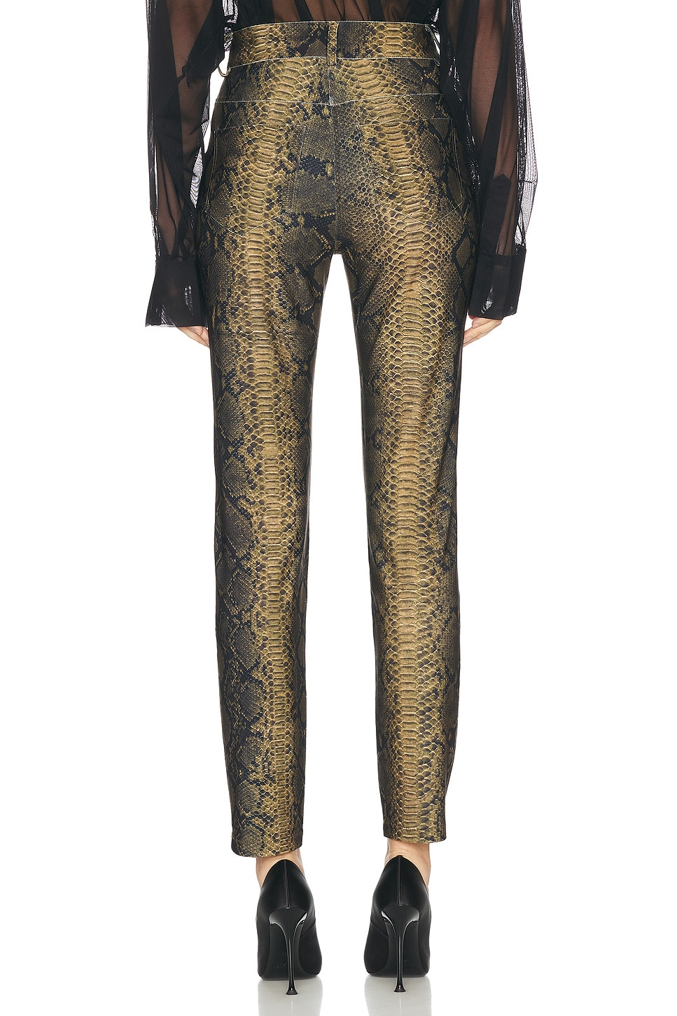 High Waisted Pencil Leg Jeans - 4