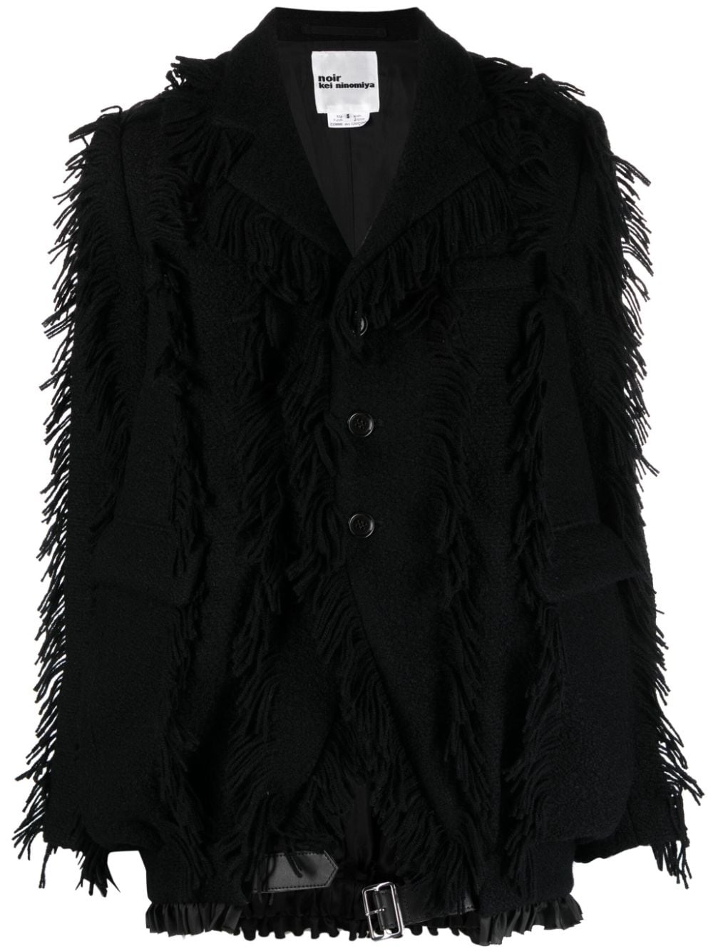 fringe-detailing wool-blend blazer - 1