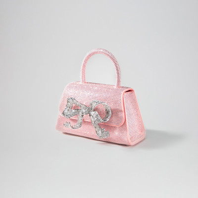 self-portrait Pink Rhinestone Mini Bow Bag outlook