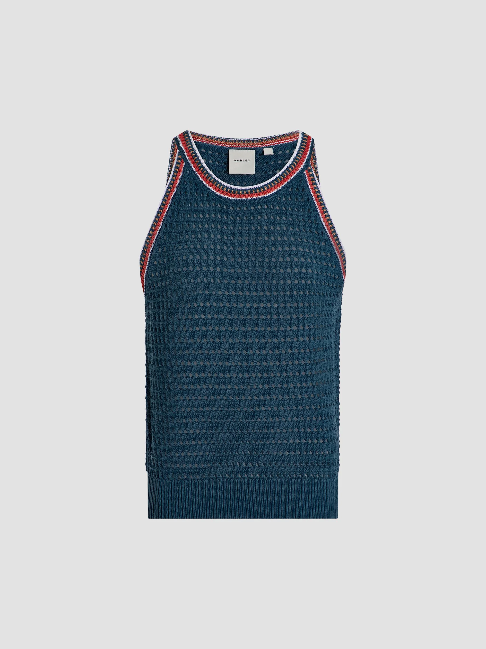 Women's Aberg Knit Cotton Halter Top - Heron Blue - 1
