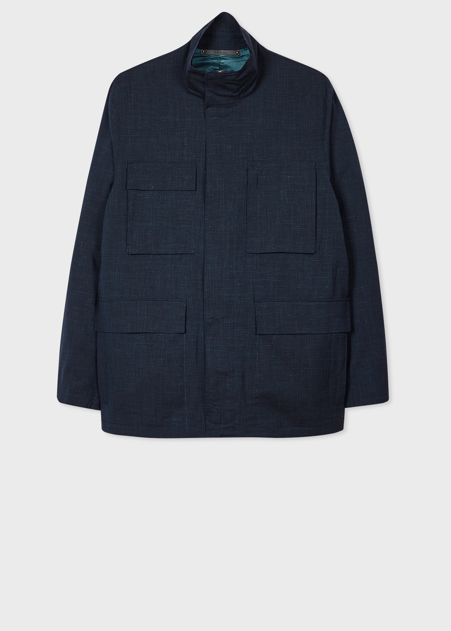 Paul Smith Navy Wool Linen Water Resistant Field Jacket REVERSIBLE