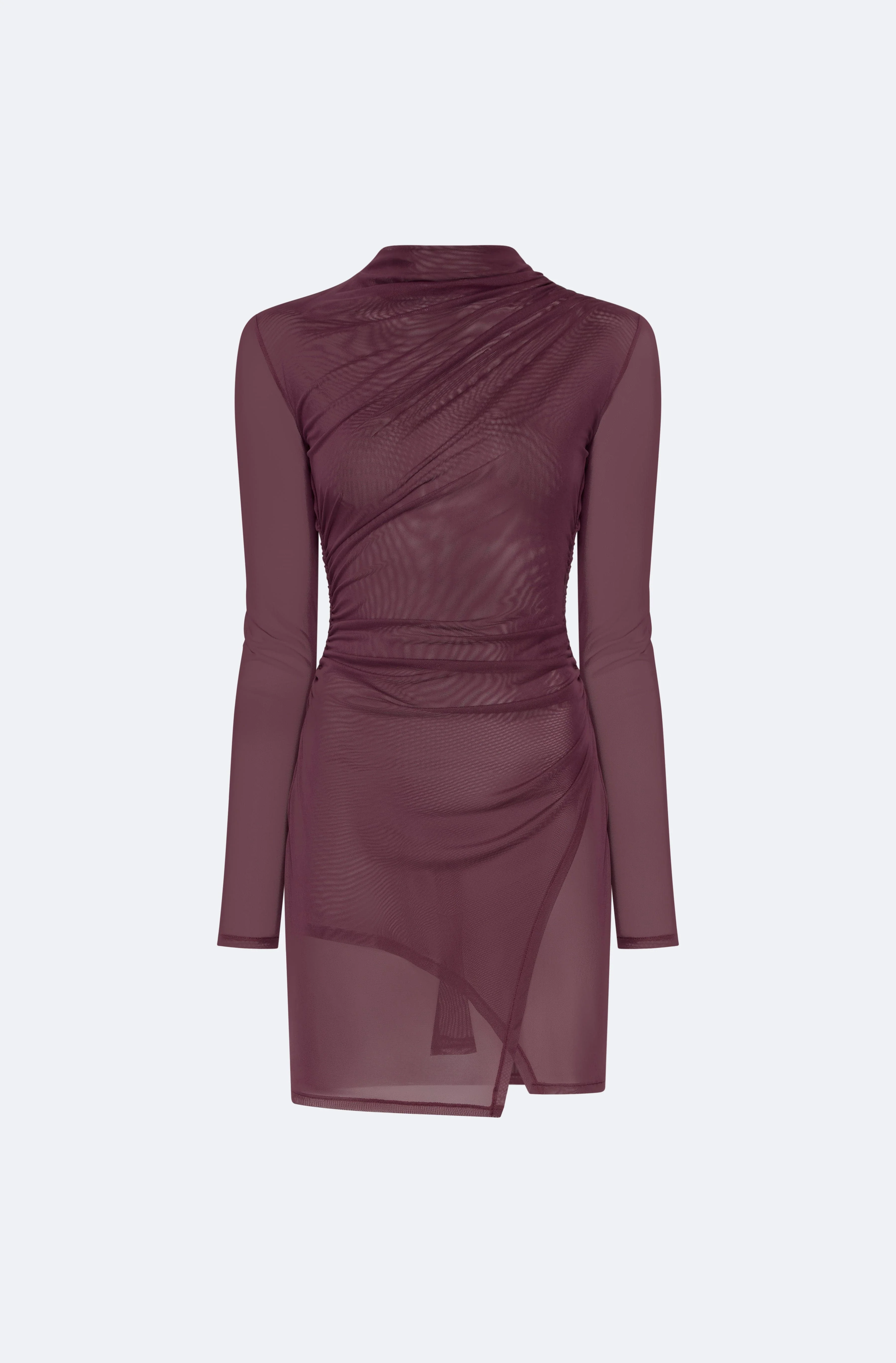 Mesh Draped Mini Dress - 1