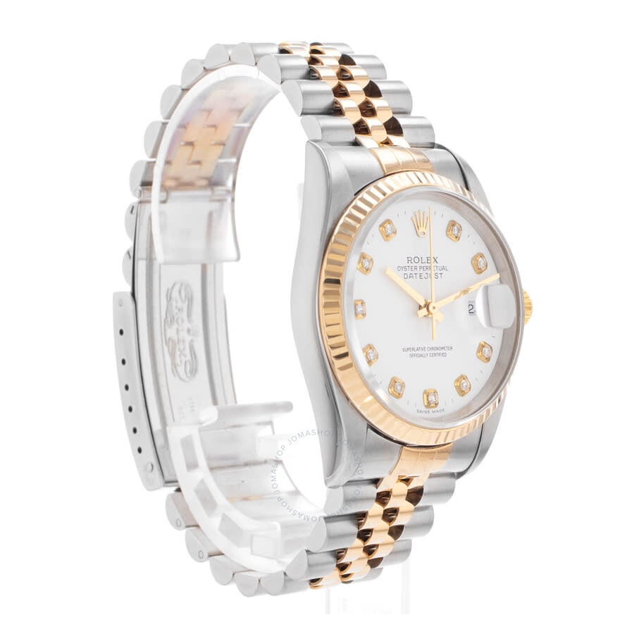 Pre-owned Rolex Datejust Automatic Chronometer Diamond White Dial Men's Watch 16233 WDJ - 7