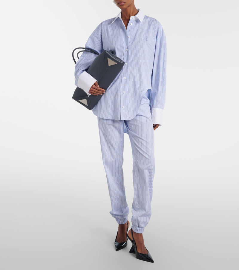 THE ATTICO Striped asymmetric cotton shirt outlook