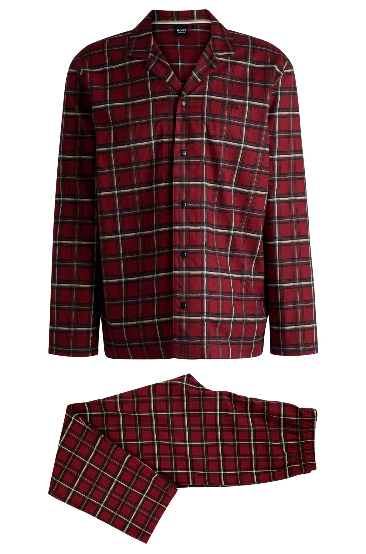STRETCH-COTTON REGULAR-FIT PAJAMAS WITH FESTIVE CHECK - 5